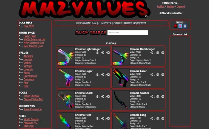 MM2 Value List Update: 10/24/20 