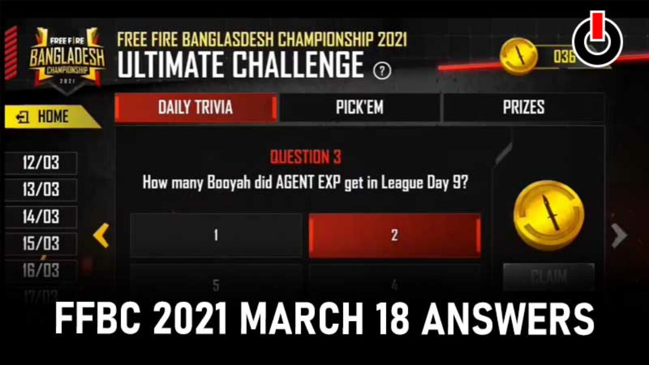 Free Fire Bangladesh Championship 2021 March 18 All Questions And Answers - answers to roblox creator challenge