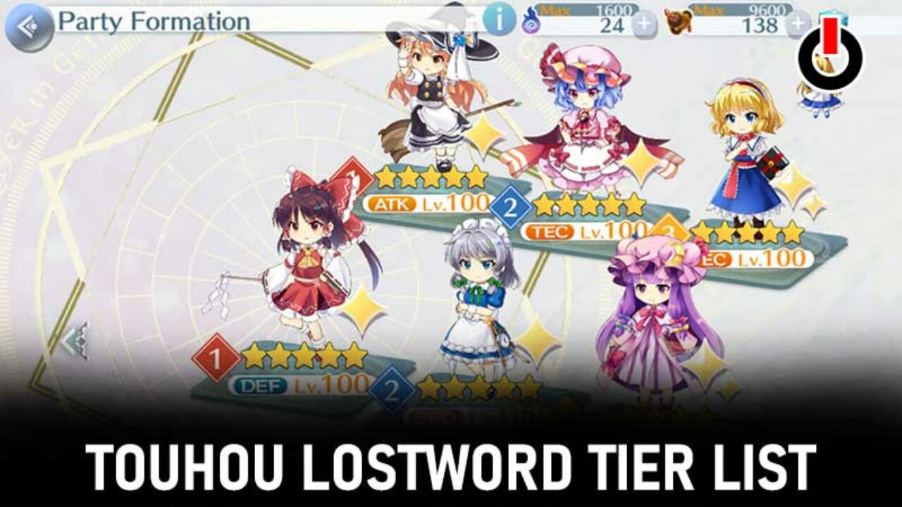 Touhou lost word tier list