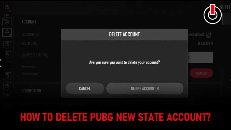 Delete PUBG New State Account