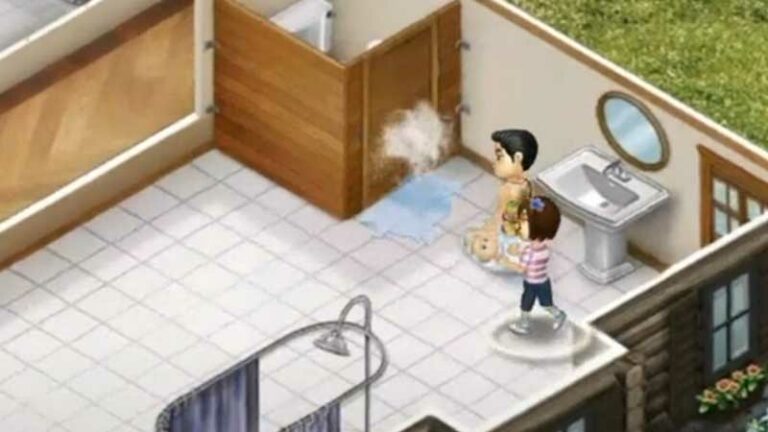virtual families clogged shower