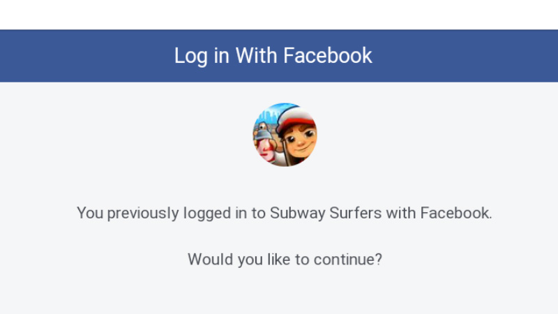 Connect Facebook to Subway Surfers