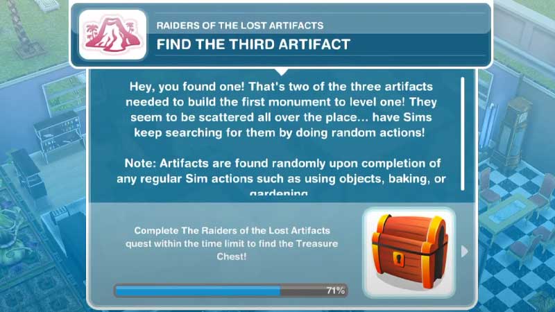 Find The Third Artifact in The Sims Freeplay