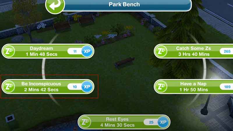 Teenagers Quest Bench Sims Freeplay