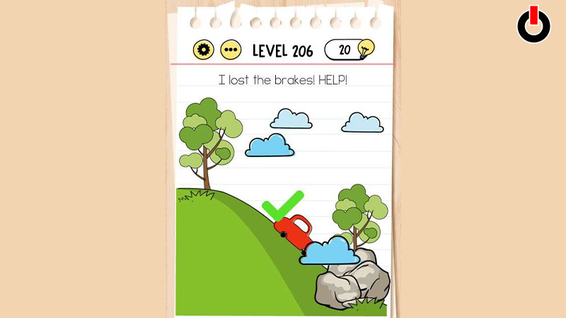 Brain Test Level 206 I lost the brakes! Help Answers 